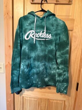 Young & Reckless Teal Pullover Hoodie with Logo Tag